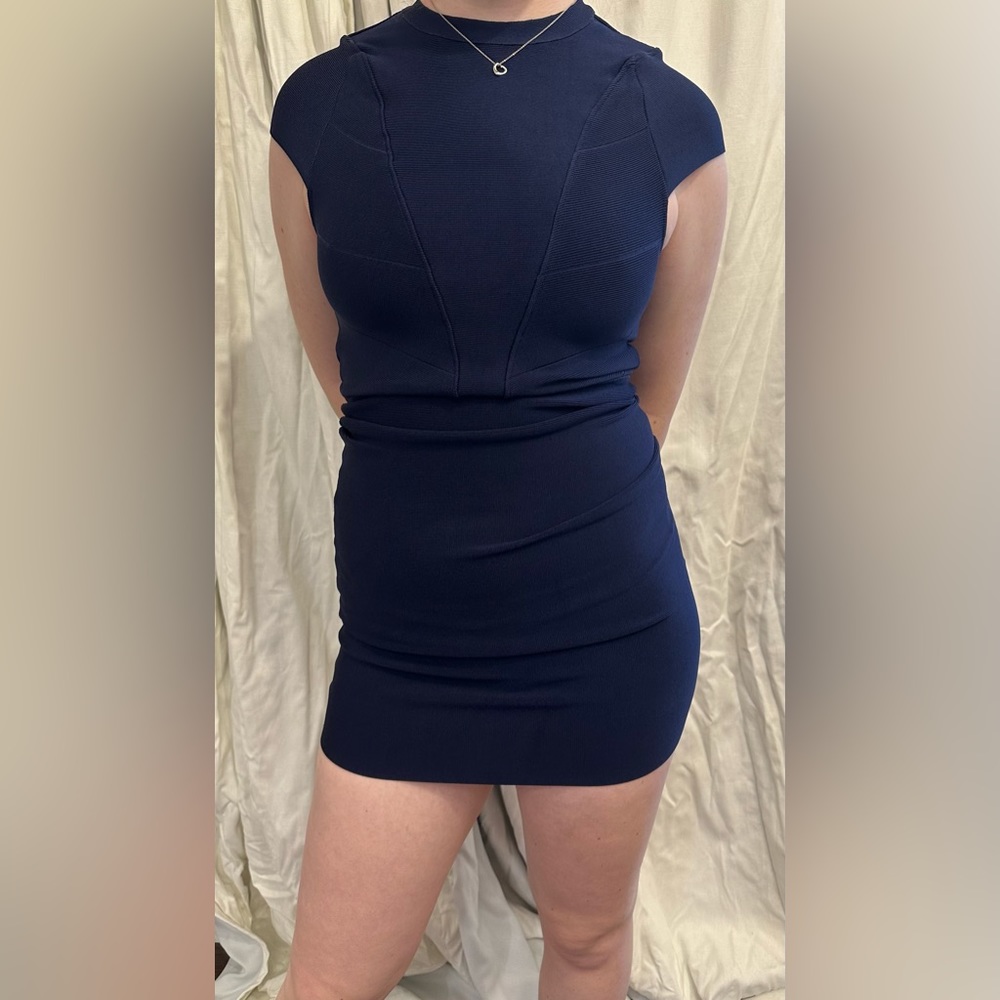 Navy Blue Size Small Bebe Dress Bodycon